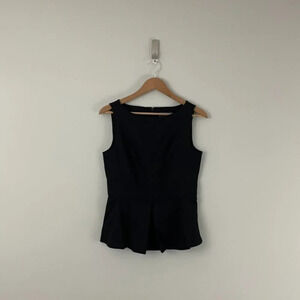 Modcloth Black One For The Books Peplum Tank Top Size Medium NWT